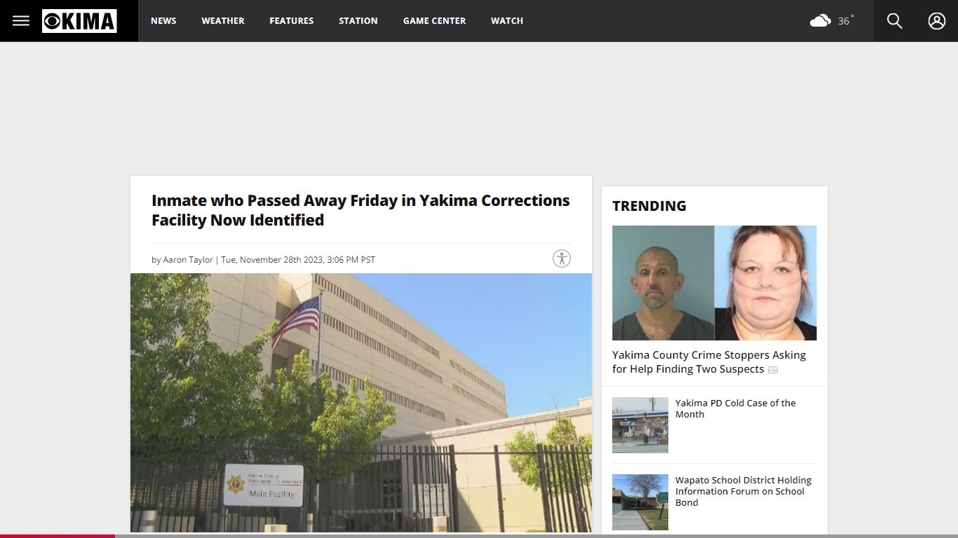 Inmate who Passed Away Friday in Yakima Corrections Facility Now ...